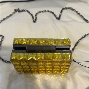 BCBG GOLD HARD BAG 6 x 3 x 2.5 NWT